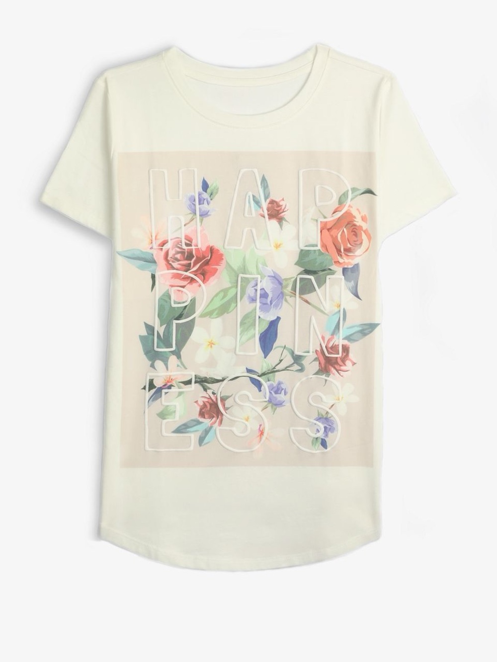 Maurices Cream Floral Graphic Tee
